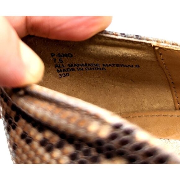 Steve Madden P-SNO Snakeskin Heels Gold Metal Pointed Toe Stiletto Womens 7.5 - Picture 6 of 6